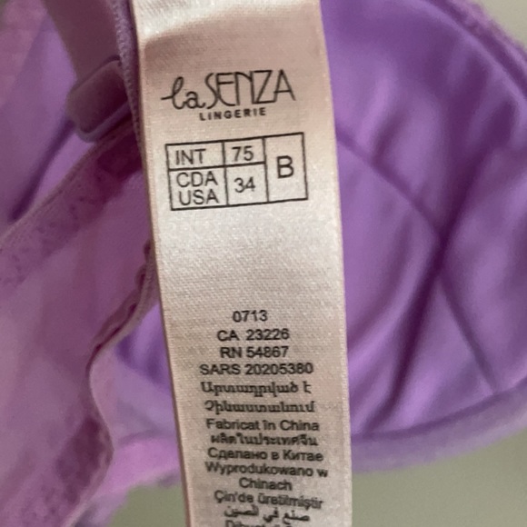 Lasenza 34 B lavender push-up bra with removable pad inserts - Picture 3 of 4